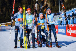 Deutsche Herrenstaffel läuft beim Biathlon Weltcup in Antholz auf Rang drei