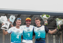 Das Podium der Herren: Manuel Faisst (GER), Johannes Rydzek (GER), Laurent Muhlethaler (FRA), (l-r)