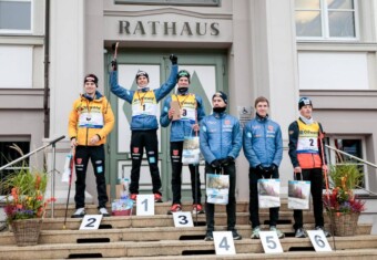 Die Tagessieger: Terence Weber (GER), David Mach (GER), Wendelin Thannheimer (GER), Jakob Lange (GER), Manuel Faisst (GER), Jiri Konvalinka (CZE) (l-r)