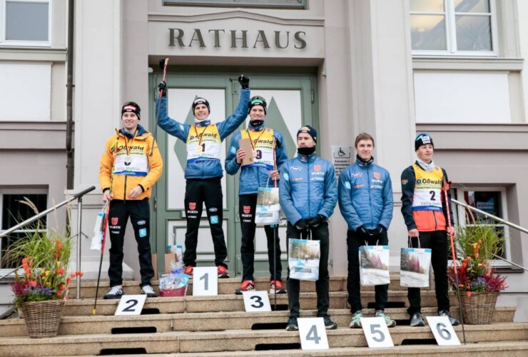 Die Tagessieger: Terence Weber (GER), David Mach (GER), Wendelin Thannheimer (GER), Jakob Lange (GER), Manuel Faisst (GER), Jiri Konvalinka (CZE) (l-r)