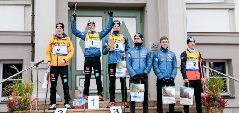 Die Tagessieger: Terence Weber (GER), David Mach (GER), Wendelin Thannheimer (GER), Jakob Lange (GER), Manuel Faisst (GER), Jiri Konvalinka (CZE) (l-r)