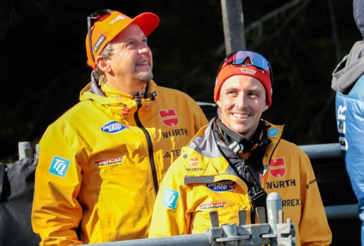 DSV-Trainer Kai Bracht (GER), Eric Frenzel (GER) (l-r)