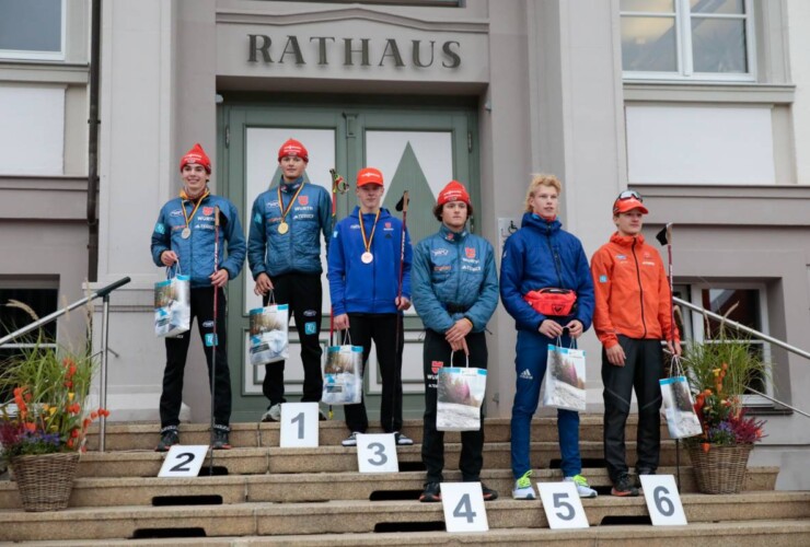 Die Top 6 der Junioren: Richard Stenzel (GER), Jonathan Graebert (GER), Felix Brieden (GER), Benedikt Graebert (GER), Matti Ebell (GER), Ansgar Schupp (GER), (l-r)