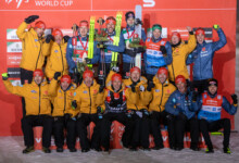 Julian Schmid (GER), Johannes Rydzek (GER), Vinzenz Geiger (GER), Team D (l-r)