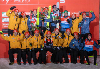 Julian Schmid (GER), Johannes Rydzek (GER), Vinzenz Geiger (GER), Team D (l-r)