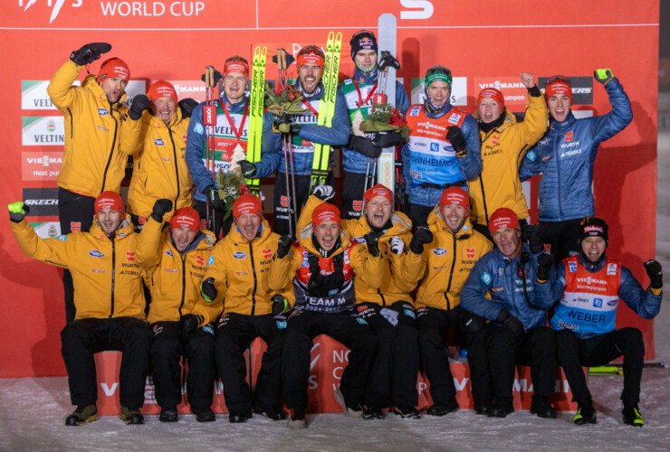 Julian Schmid (GER), Johannes Rydzek (GER), Vinzenz Geiger (GER), Team D (l-r)