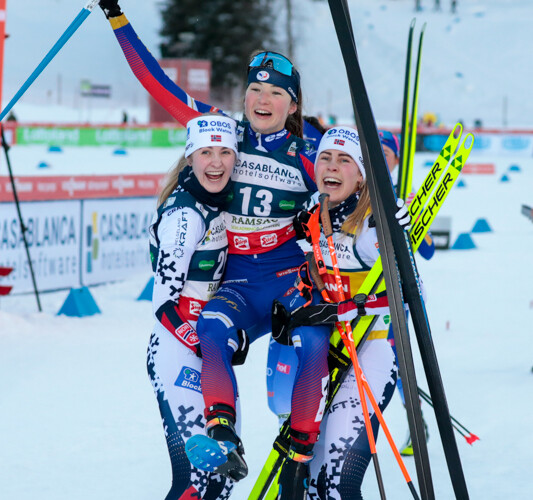 Mille Marie Hagen (NOR), Lena Brocard (FRA), Ida Marie Hagen (NOR), (l-r)