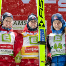 Die Sieger der Herren: Jens Luraas Oftebro (NOR), Jarl Magnus Riiber (NOR), Kristjan Ilves (EST), (l-r)