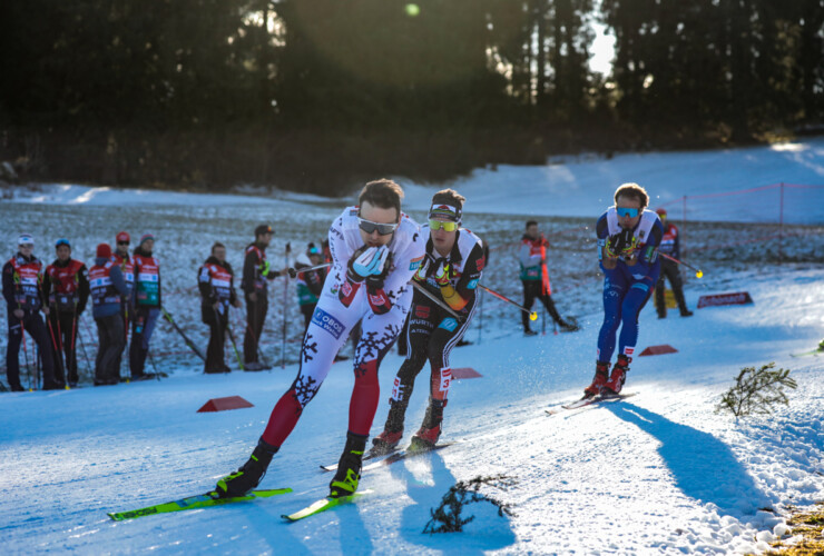 Joergen Graabak (NOR), Manuel Faisst (GER), Vid Vrhovnik (SLO), (l-r)