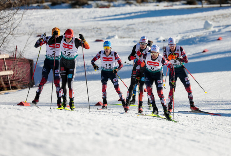 Verfolgergruppe: Franz-Josef Rehrl (AUT), Julian Schmid (GER), Stefan Rettenegger (AUT), Vinzenz Geiger (GER), Lukas Greiderer (AUT), Martin Fritz (AUT), (l-r)