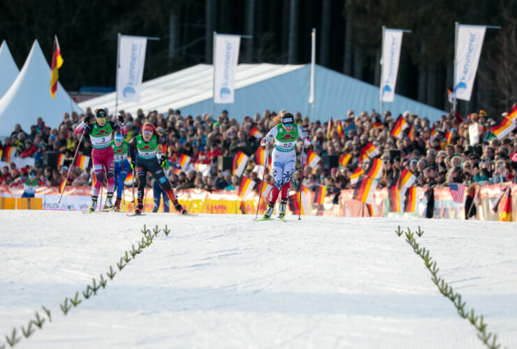 Haruka Kasai (JPN), Nathalie Armbruster (GER), Marte Leinan Lund (NOR) im Zielsprint