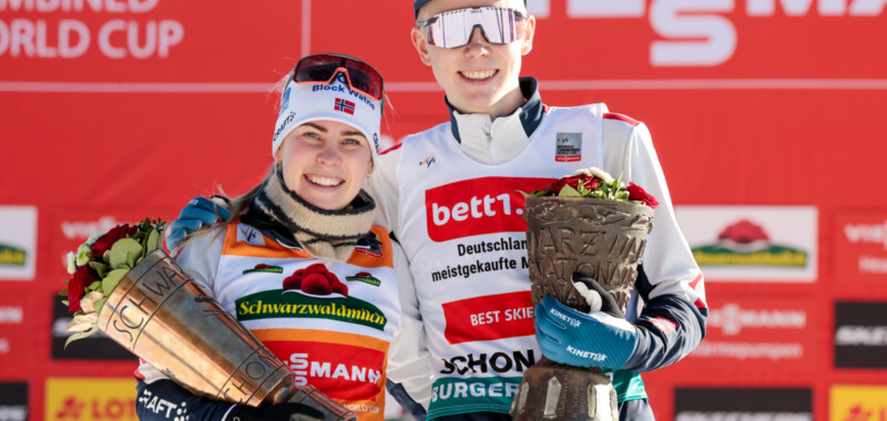 Die Gewinner der Schwarzwaldpokale: Ida Marie Hagen (NOR), Jens Luraas Oftebro (NOR)