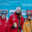 Das Podium vom Compact Race am Freitag: Aleksander Skoglund (NOR), Andreas Skoglund (NOR), Jakob Lange (GER), (l-r)