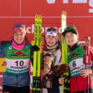 Das Podium der Damen: Nathalie Armbruster (GER), Ida Marie Hagen (NOR), Haruka Kasai (JPN), (l-r)