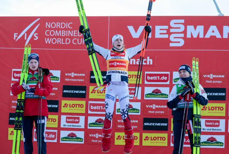 Das Podium der Damen: Gyda Westvold Hansen (NOR), Ida Marie Hagen (NOR), Marte Leinan Lund (NOR), (l-r)