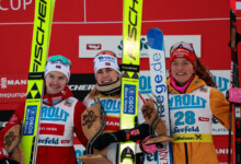 Gyda Westvold Hansen (NOR), Ida Marie Hagen (NOR), Nathalie Armbruster (GER), (l-r)