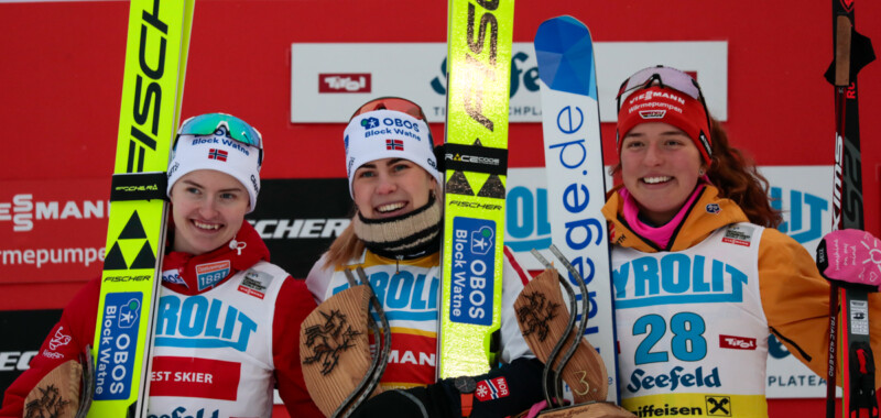 Gyda Westvold Hansen (NOR), Ida Marie Hagen (NOR), Nathalie Armbruster (GER), (l-r)