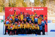 Maria Gerboth (GER), Nathalie Armbruster (GER), Jenny Nowak (GER), Sophia Maurus (GER), Vinzenz Geiger (GER), Wendelin Thannheimer (GER), Julian Schmid (GER), David Mach (GER), Johannes Rydzek (GER), Manuel Faisst (GER), Tristan Sommerfeldt (GER), (l-r)