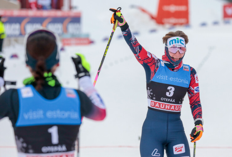 Claudia Purker (AUT) freut sich über eine neue Bestleistung.