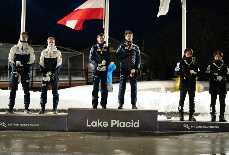 Team Sprint-Siegerehrung: Even Leinan Lund (NOR), Torje Seljeset (NOR), Andreas Gfrerer (AUT), Paul Walcher (AUT), Atsushi Narita (JPN), Kyotaro Yamazaki (JPN) (l-r)Andreas Gfrerer (AUT), Paul Walcher (AUT), Atsushi Narita (JPN), Kyotaro Yamazaki (JPN) (l-r)