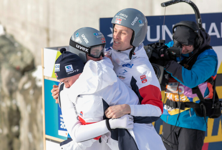 Jarl Magnus Riiber (NOR), Jens Luraas Oftebro (NOR), Simen Tiller (NOR), (l-r)