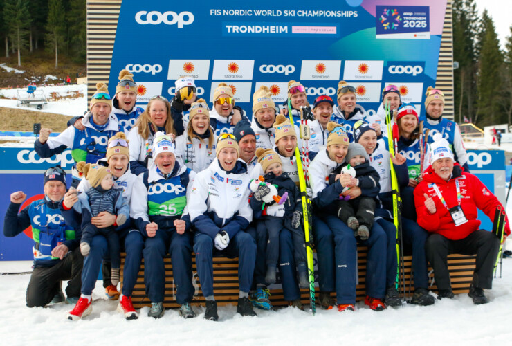 Simen Tiller (NOR), Espen Bjoernstad (NOR), Jarl Magnus Riiber (NOR), Joergen Graabak (NOR), Jens Luraas Oftebro (NOR), (l-r)