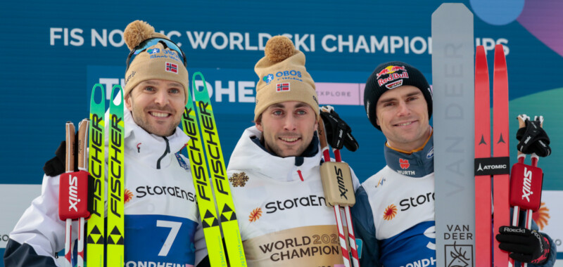 Joergen Graabak (NOR), Jarl Magnus Riiber (NOR), Vinzenz Geiger (GER), (l-r)