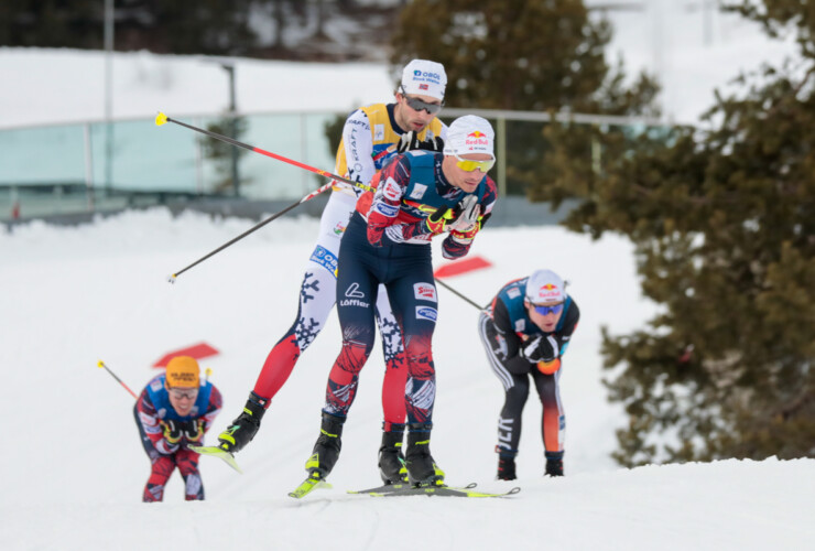 Jarl Magnus Riiber (NOR), Johannes Lamparter (AUT), Vinzenz Geiger (GER), (l-r)