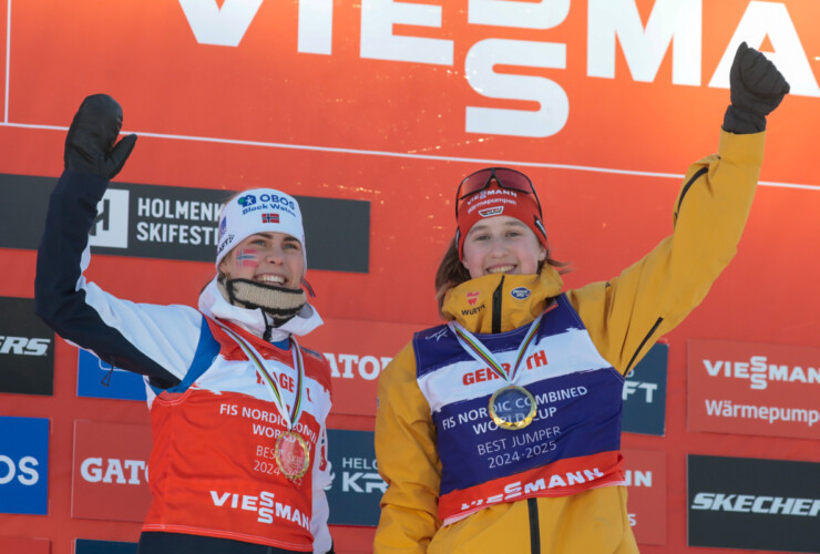 Die beste Läuferin und die beste Springerin: Ida Marie Hagen (NOR), Maria Gerboth (GER), (l-r)