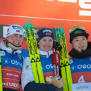 Das Podium des Tages: Ida Marie Hagen (NOR), Gyda Westvold Hansen (NOR), Haruka Kasai (JPN), (l-r)