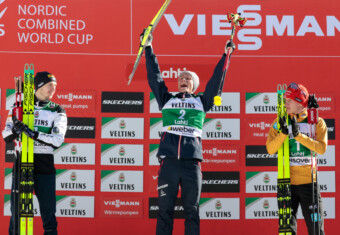 Das Podium des Tages: Ilkka Herola (FIN), Johannes Lamparter (AUT), Julian Schmid (GER), (l-r)