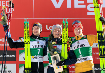 Das Podium des Tages: Ilkka Herola (FIN), Johannes Lamparter (AUT), Julian Schmid (GER), (l-r)