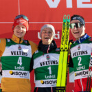 Die Tagessieger des Saisonfinals: Julian Schmid (GER), Johannes Lamparter (AUT), Laurent Muhlethaler (FRA), (l-r)